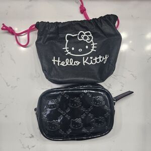 Loungefly Black and Pink Hello Kitty Cosmetic Bag